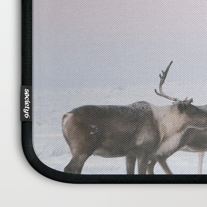 Winter Landscape Photo Art - Lapland Series - Reindeer Moon Minimal Nature Laptop Sleeve Gallery Image 3