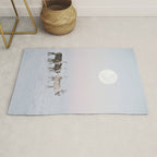 Winter Landscape Photo Art - Lapland Series - Reindeer Moon Minimal Nature Rug Gallery Image 1