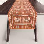 Geometric Tribal Pattern on Terracotta Table Runner Gallery Image 1
