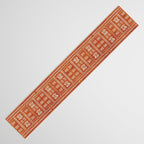 Geometric Tribal Pattern on Terracotta Table Runner Gallery Image 3