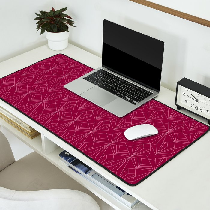 Art Deco in Raspberry Pink Desk Mat Gallery Image 2