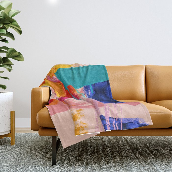 brush strokes abstract 5 Throw Blanket Gallery Image 1