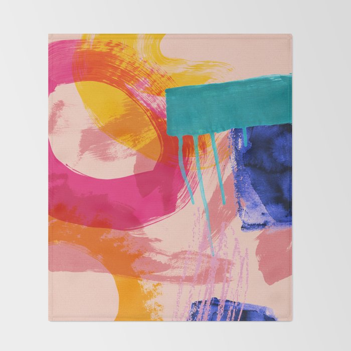 brush strokes abstract 5 Throw Blanket Gallery Image 2