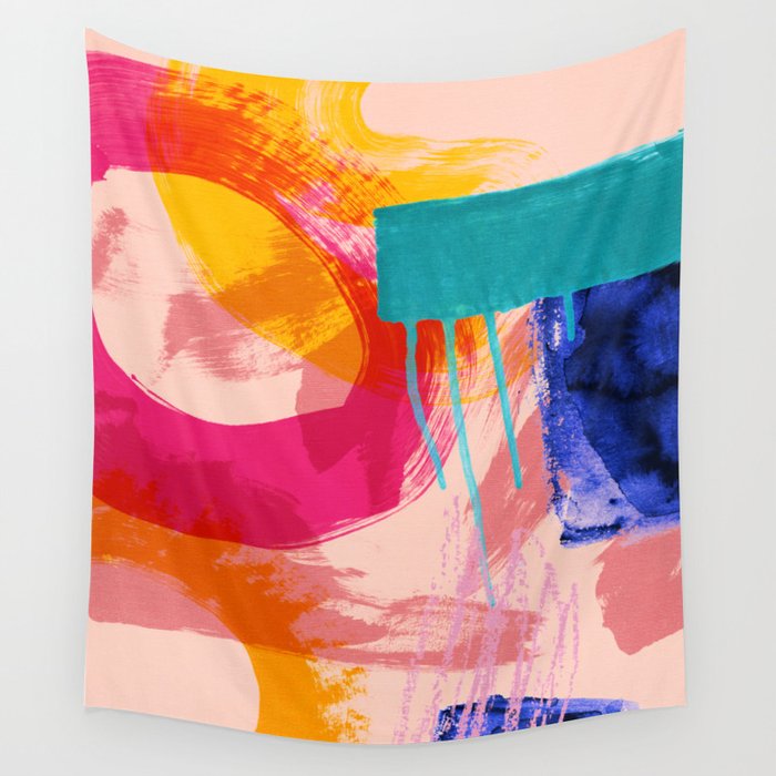 brush strokes abstract 5 Wall Tapestry Gallery Image 1