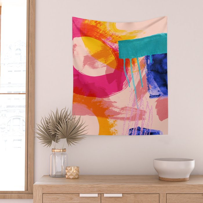 brush strokes abstract 5 Wall Tapestry Gallery Image 2