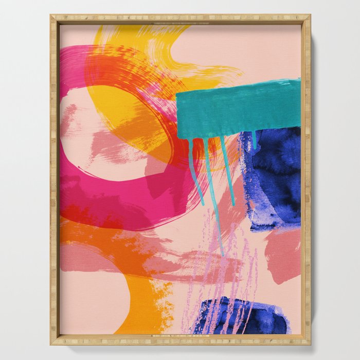 brush strokes abstract 5 Serving Tray Gallery Image 1