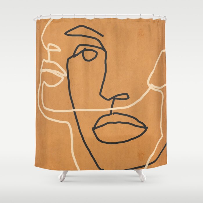 Abstract Face 6 Shower Curtain Gallery Image 1