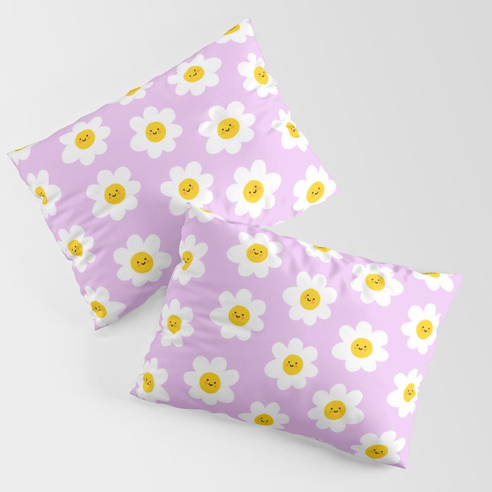 Happy Flowers - Purple  Pillow Sham Gallery Image 1