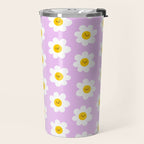 Happy Flowers - Purple  Travel Mug Gallery Image 2