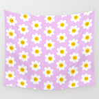 Happy Flowers - Purple  Wall Tapestry Gallery Image 4