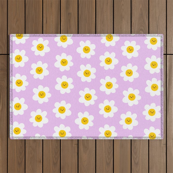 Happy Flowers - Purple  Outdoor Rug Gallery Image 1