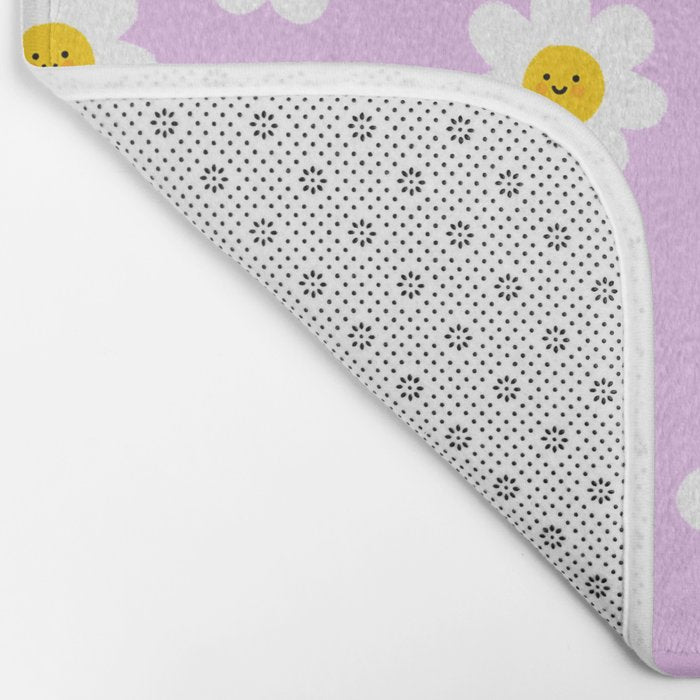 Happy Flowers - Purple  Bath Mat Gallery Image 2