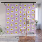 Happy Flowers - Purple  Wall Mural Gallery Image 1