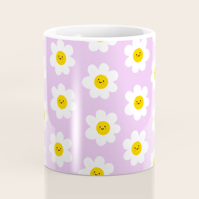 Happy Flowers - Purple  Coffee Mug Gallery Image 4