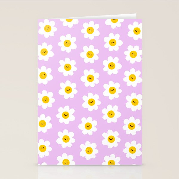 Happy Flowers - Purple  Stationery Card Gallery Image 1