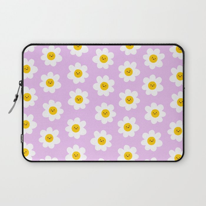 Happy Flowers - Purple  Laptop Sleeve Gallery Image 1