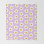 Happy Flowers - Purple  Throw Blanket Gallery Image 2