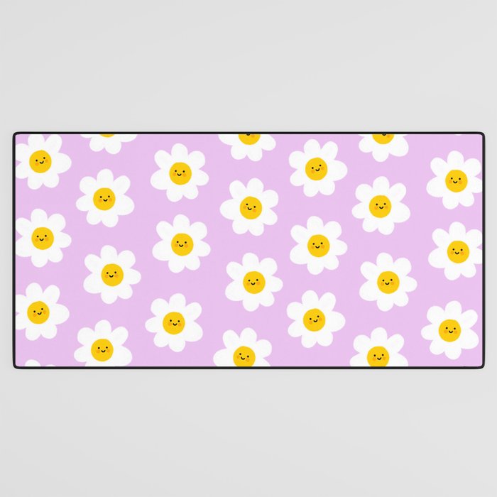 Happy Flowers - Purple  Desk Mat Gallery Image 3