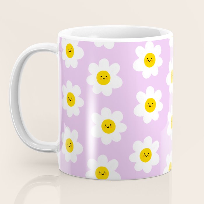Happy Flowers - Purple  Coffee Mug Gallery Image 3