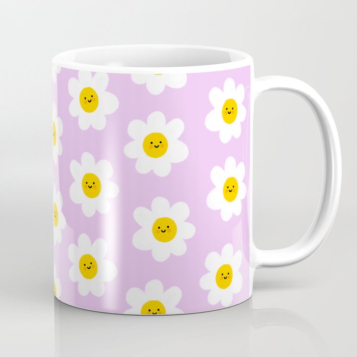 Happy Flowers - Purple  Coffee Mug Gallery Image 1