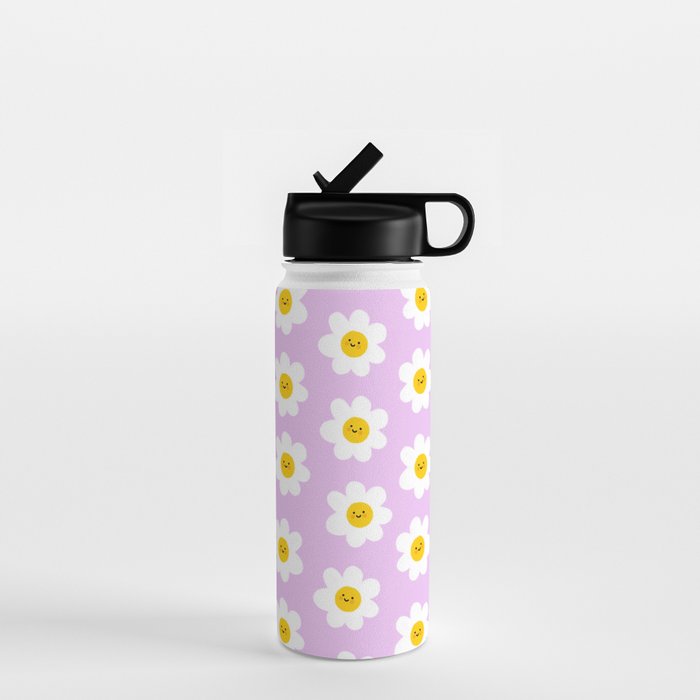Happy Flowers - Purple  Water Bottle Gallery Image 1