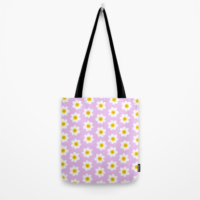 Happy Flowers - Purple  Tote Bag Gallery Image 2
