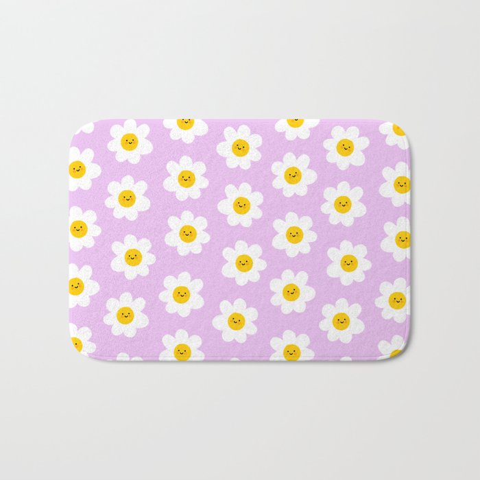 Happy Flowers - Purple  Bath Mat Gallery Image 1
