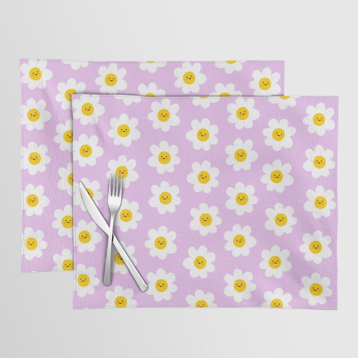 Happy Flowers - Purple  Placemat Gallery Image 1