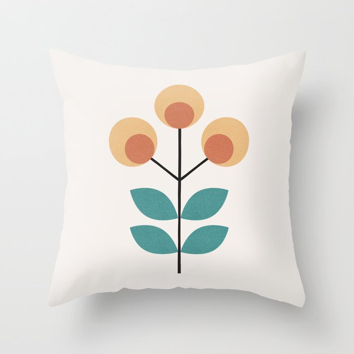 Retro Flower 1-1 Throw Pillow Gallery Image 6
