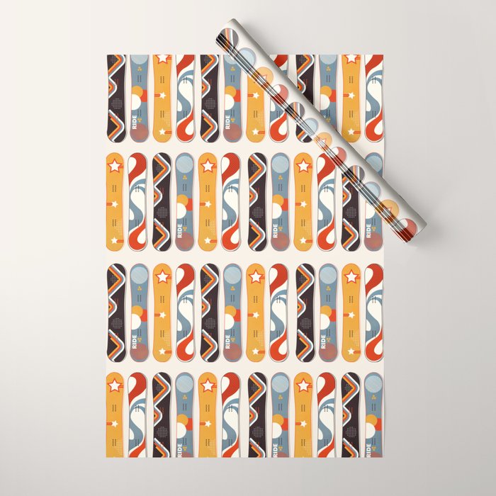 Retro Snowboards  Wrapping Paper Gallery Image 1