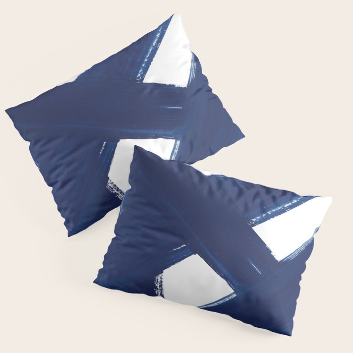 Indigo Abstract Brush Strokes | No. 3 Pillow Sham Gallery Image 3