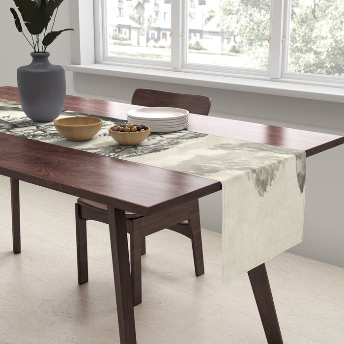 Japanese Mountain Forest Tree Landscape Table Runner Gallery Image 2