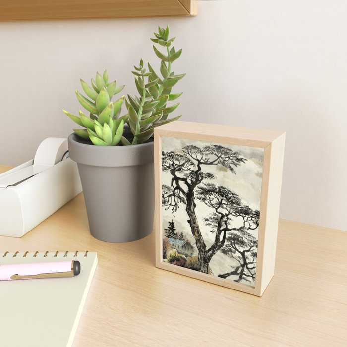 Japanese Mountain Forest Tree Landscape Mini Art Print Gallery Image 2