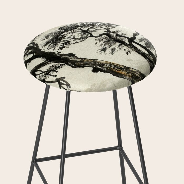 Japanese Mountain Forest Tree Landscape Stool Gallery Image 2