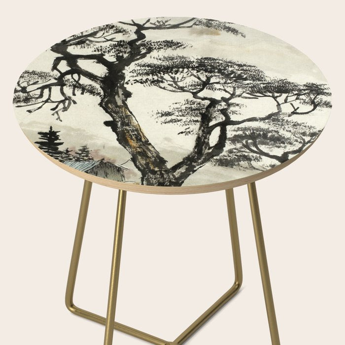 Japanese Mountain Forest Tree Landscape Side Table Gallery Image 2