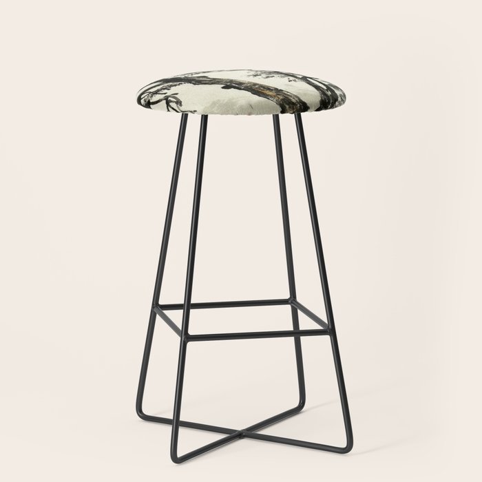 Japanese Mountain Forest Tree Landscape Stool Gallery Image 1