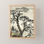 Japanese Mountain Forest Tree Landscape Mini Art Print Gallery Image 1