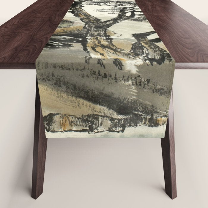 Japanese Mountain Forest Tree Landscape Table Runner Gallery Image 1