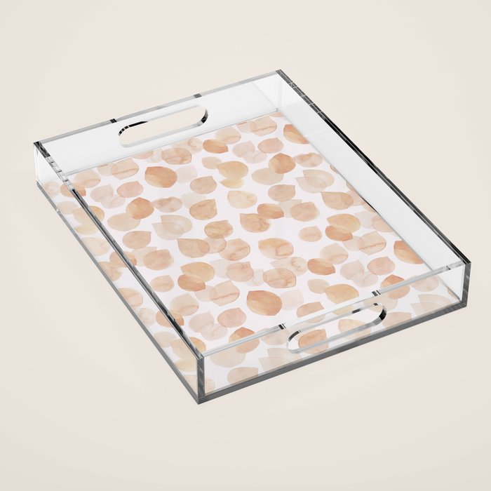 Watercolor polka dots in terracotta_bloomartgallery Acrylic Tray Gallery Image 1