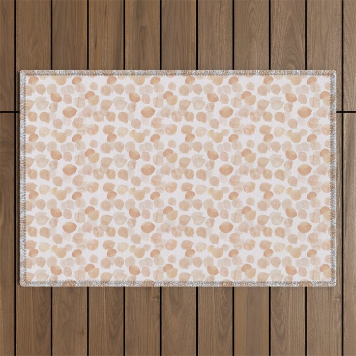 Watercolor polka dots in terracotta_bloomartgallery Outdoor Rug Gallery Image 1