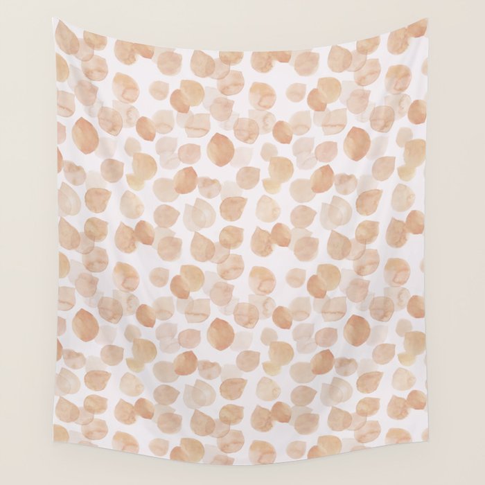 Watercolor polka dots in terracotta_bloomartgallery Wall Tapestry Gallery Image 4