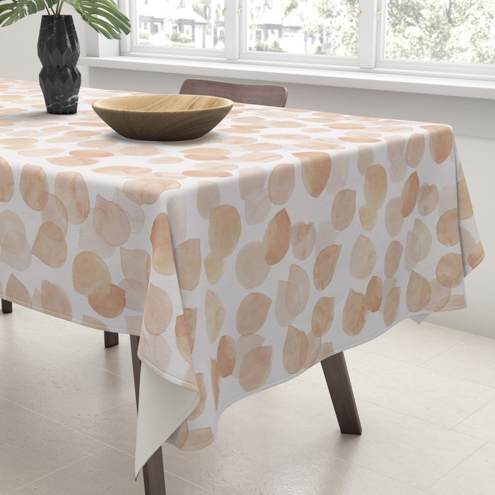 Watercolor polka dots in terracotta_bloomartgallery Tablecloth Gallery Image 3