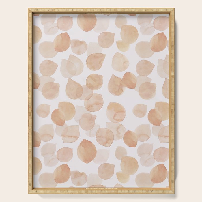 Watercolor polka dots in terracotta_bloomartgallery Serving Tray Gallery Image 1