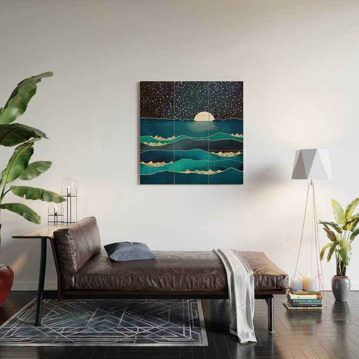 Moonlit Stars Wood Wall Art Gallery Image 2