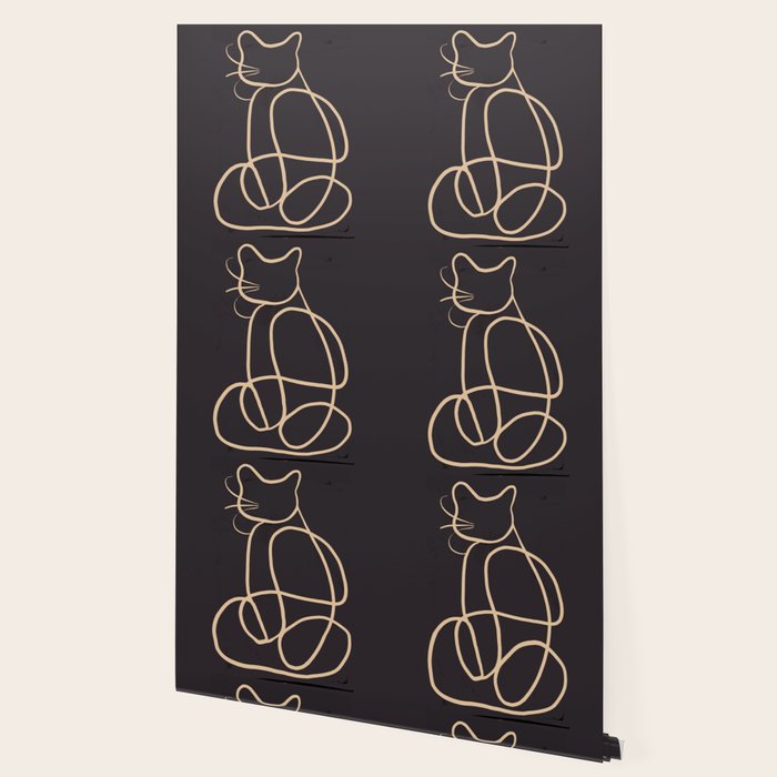 Abstract Line Art Cat Wallpaper Gallery Image 2