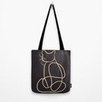 Abstract Line Art Cat Tote Bag Gallery Image 2