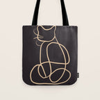 Abstract Line Art Cat Tote Bag Gallery Image 1