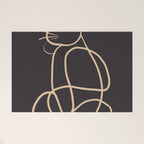 Abstract Line Art Cat Welcome Mat Gallery Image 1