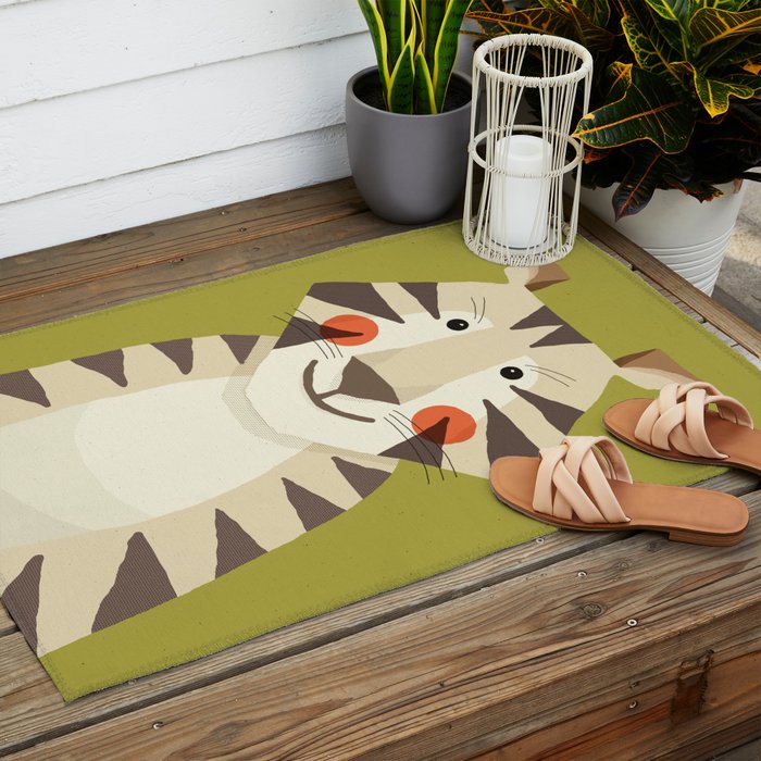 Tiger, Animal Portrait Outdoor Rug Gallery Image 2