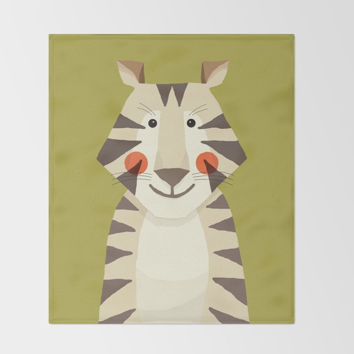 Tiger, Animal Portrait Throw Blanket Gallery Image 2